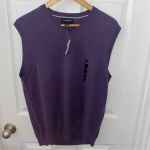 Banana Republic Violet 100% Cotton V Neck Sweater Vest Men's Medium NWT!!!